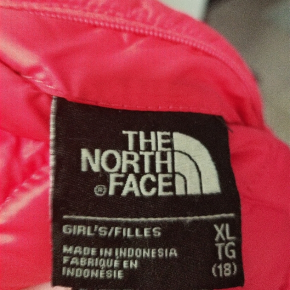 THE NORTH FACE REVERSIBLE PUFFER FUZZY JACKET PINK/BLUE GIRLS SIZE XL - Picture 10 of 12